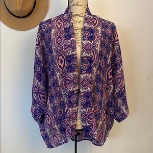 Fun and Flirt Purple Patterned Boho Chic Light Open To Size Medium